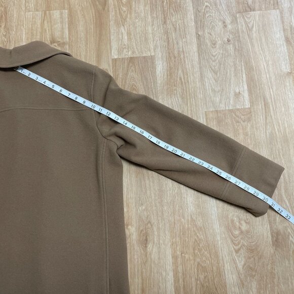 HARVE BENARD COAT PEACOAT BUTTON UP WOMENS SIZE 12 WOOL BLEND LINED CAMEL BROWN - Picture 9 of 9